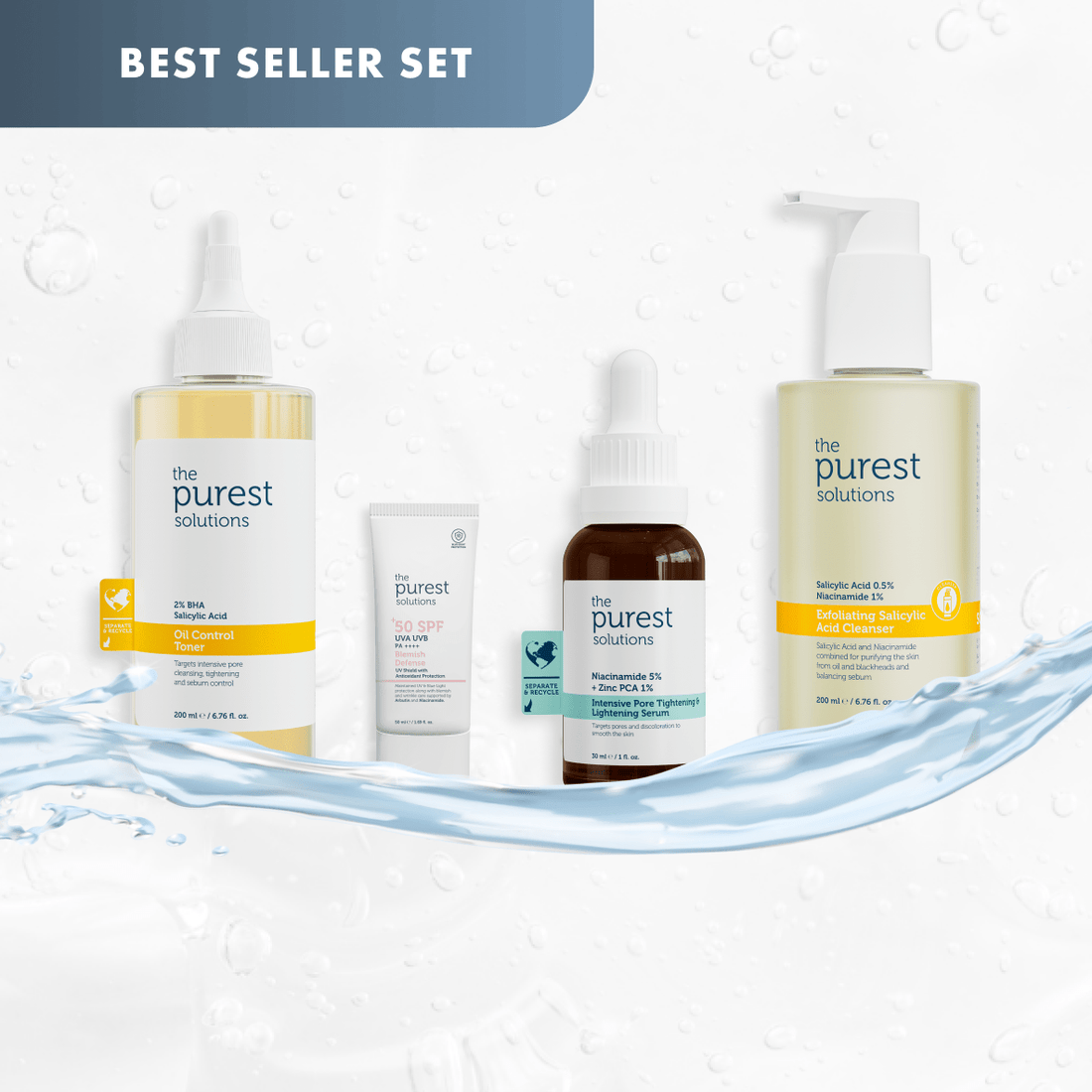 4 - Step Acne Reset: Deep Clean, Calm, &amp; Prevent Breakouts - The Purest Solutions | Skincare that actually works
