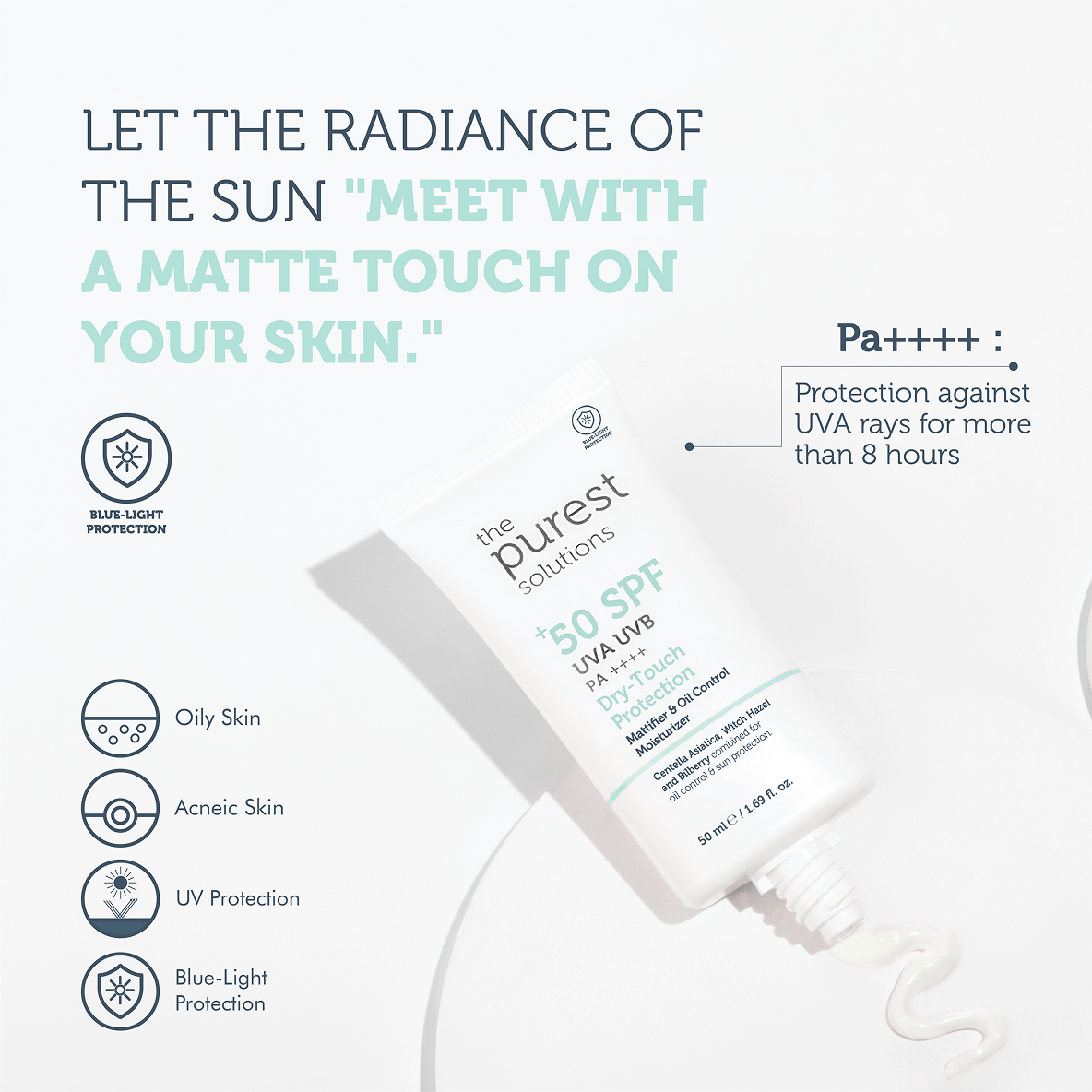 Dry-Touch Protection Mattifier &amp; Oil Control Moisturizer for Oily Skin 50+ SPF