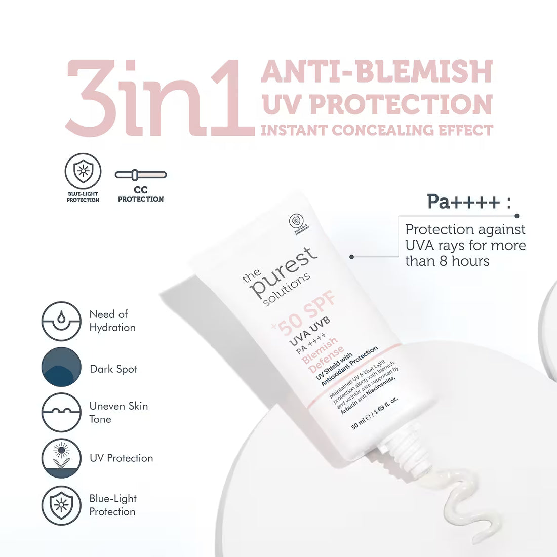 Blemish Defense UVA/UVB, Antioxidant Protection For Blemish-Prone Skin 50+ SPF