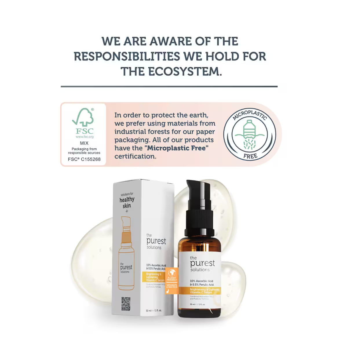 Brightening &amp; Lightening Vitamin C Serum 10% Ascorbic acid &amp; Ferulic Acid  0.5%