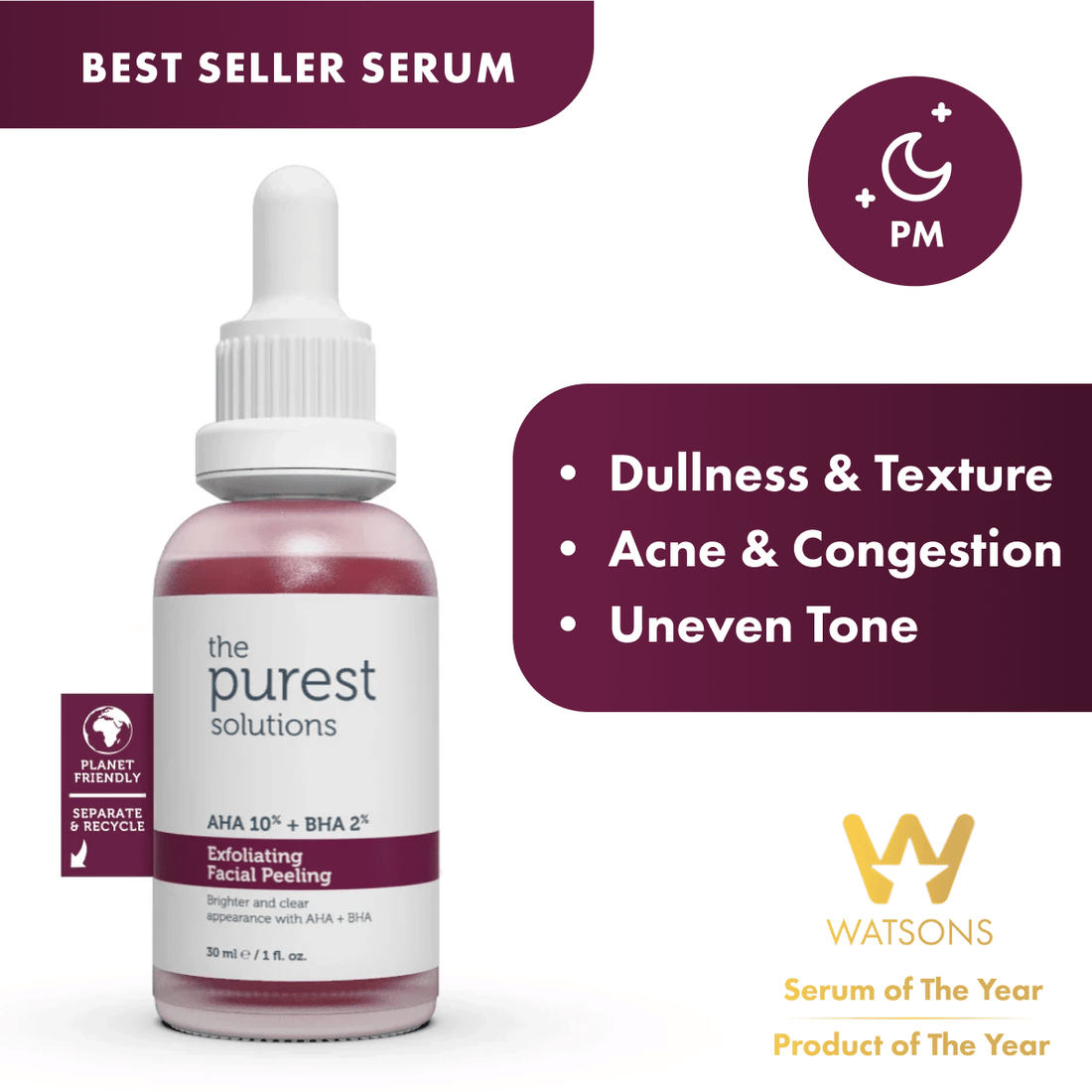 AHA 10% + BHA 2% Peeling Solution Exfoliating Facial Peeling - The Purest Solutions | Skincare that actually works