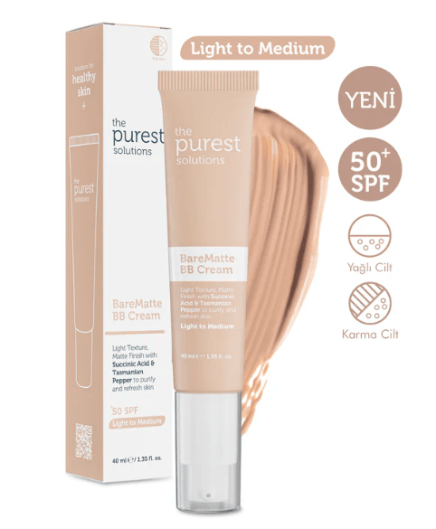 BB Cream Bare Matte 40ml Light to Medium 40 ml - The Purest Solutions | Skincare that actually works