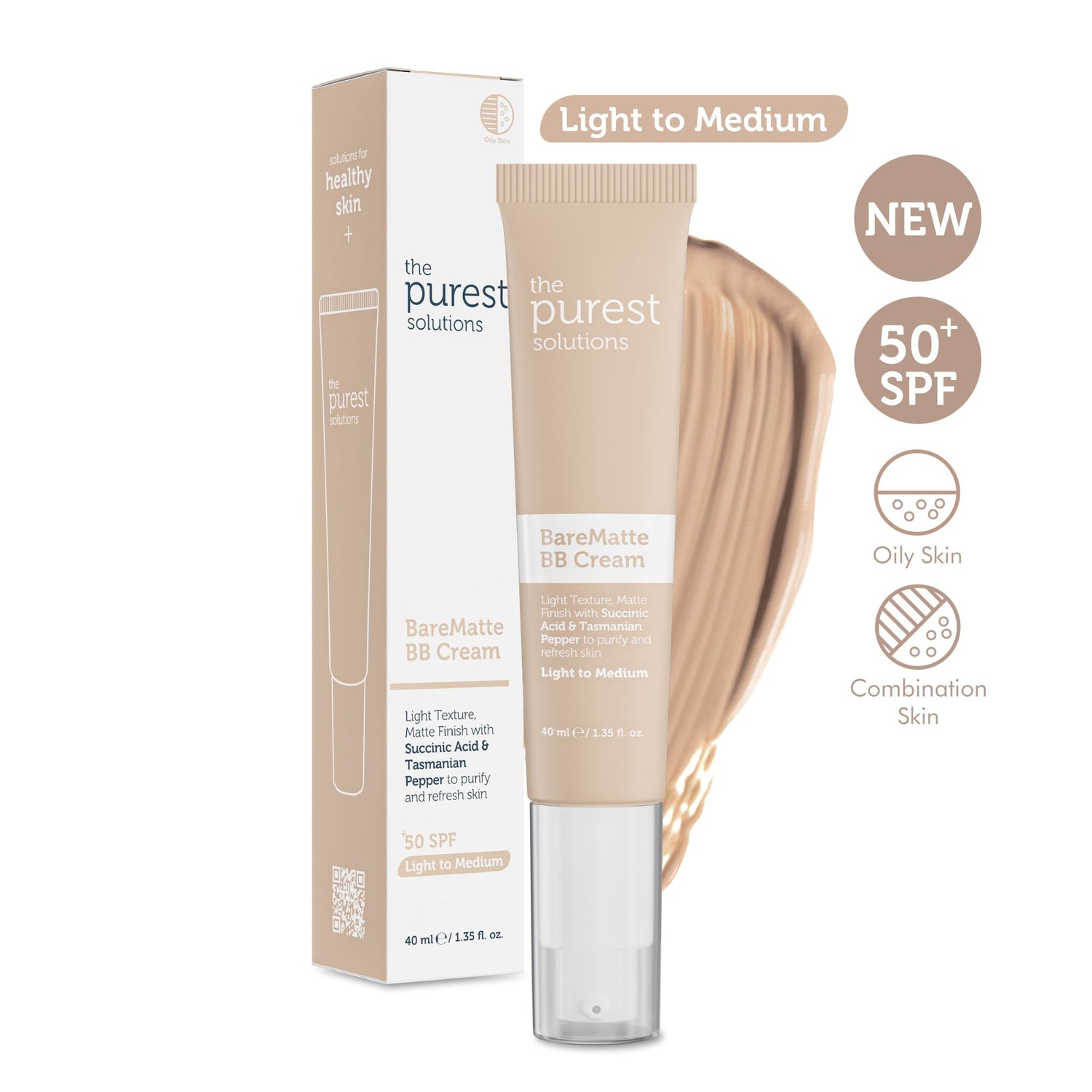 BB Cream Bare Matte - Light to Medium - The Purest Solutions | Skincare that actually works
