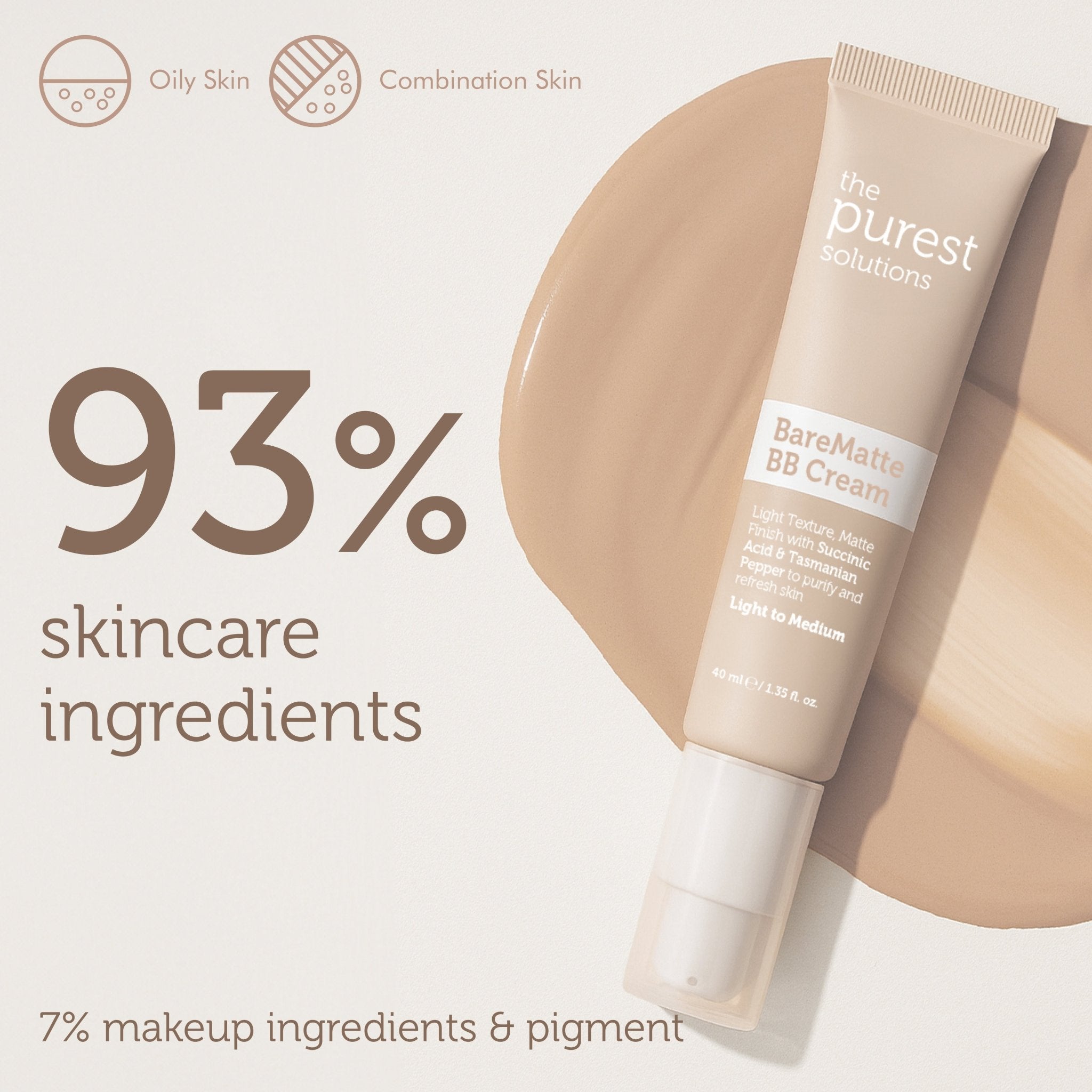 BB Cream Bare Matte - Light to Medium - The Purest Solutions | Skincare that actually works