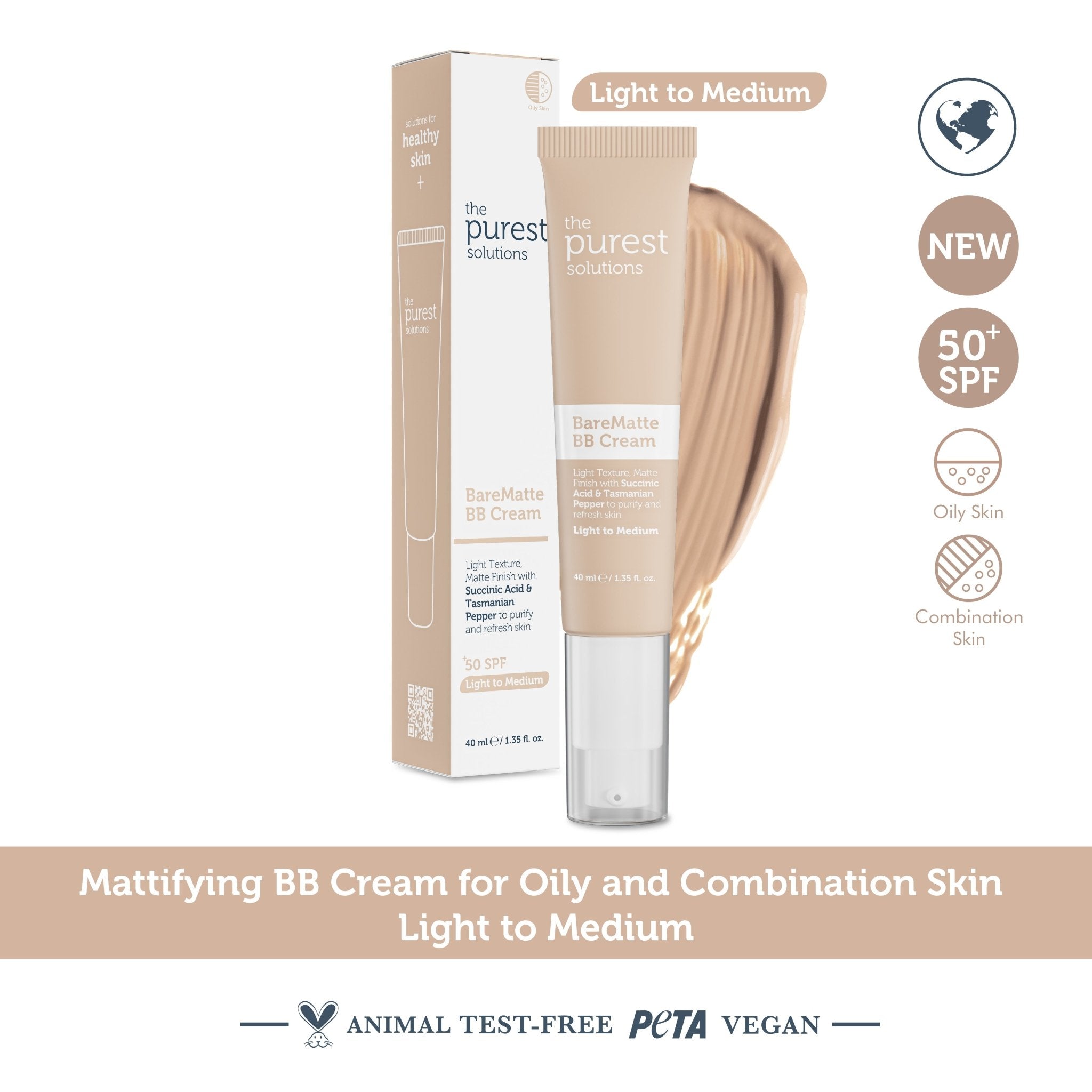 BB Cream Bare Matte - Light to Medium - The Purest Solutions | Skincare that actually works