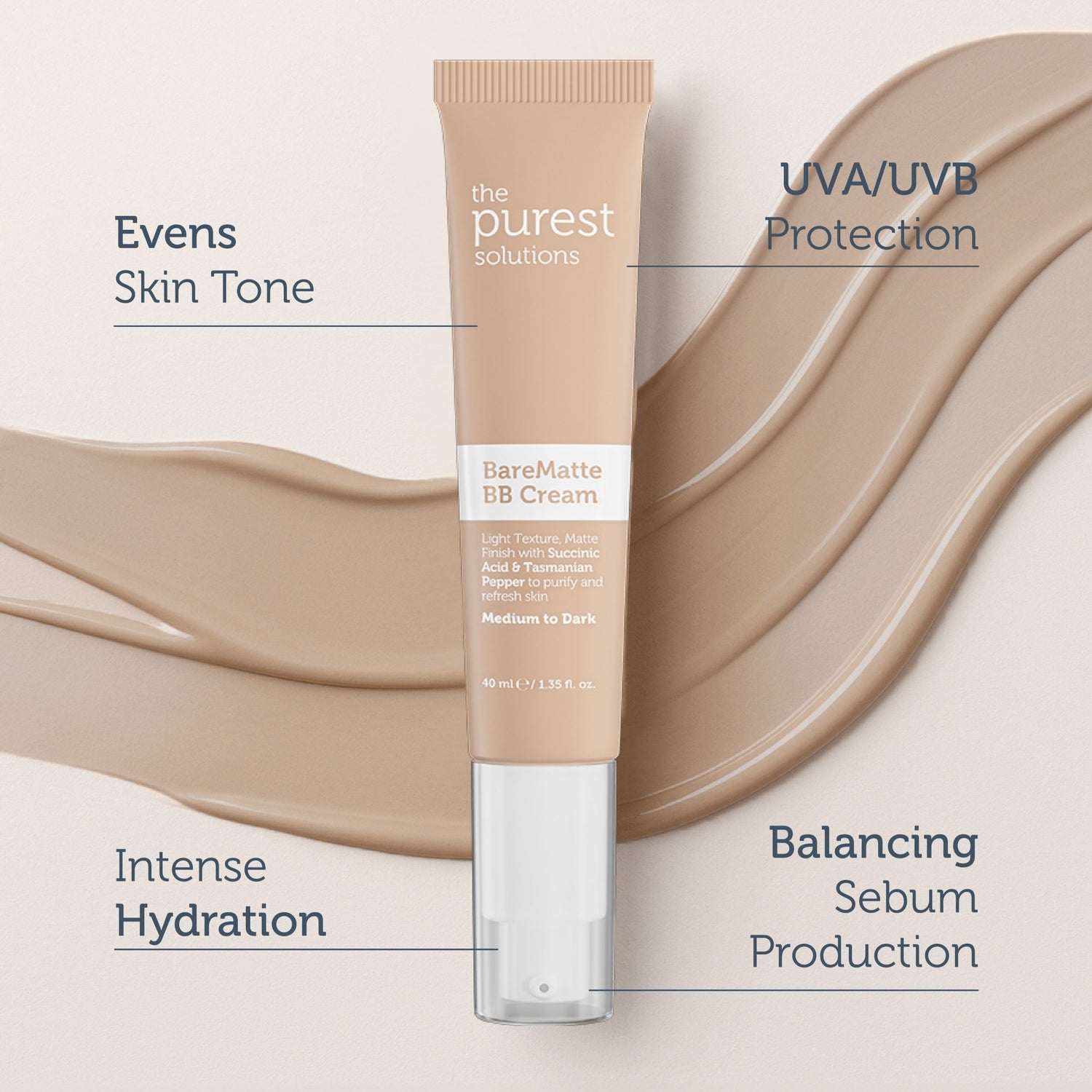 BB Cream Bare Matte - Medium to Dark - The Purest Solutions | Skincare that actually works