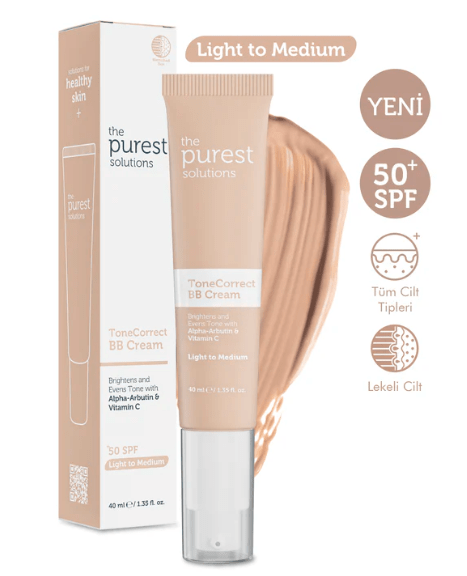 BB Cream Tone Correct 40ml Light to Medium 40 ml - The Purest Solutions | Skincare that actually works
