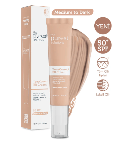 BB Cream Tone Correct 40ml Medium to Dark 40 ml - The Purest Solutions | Skincare that actually works