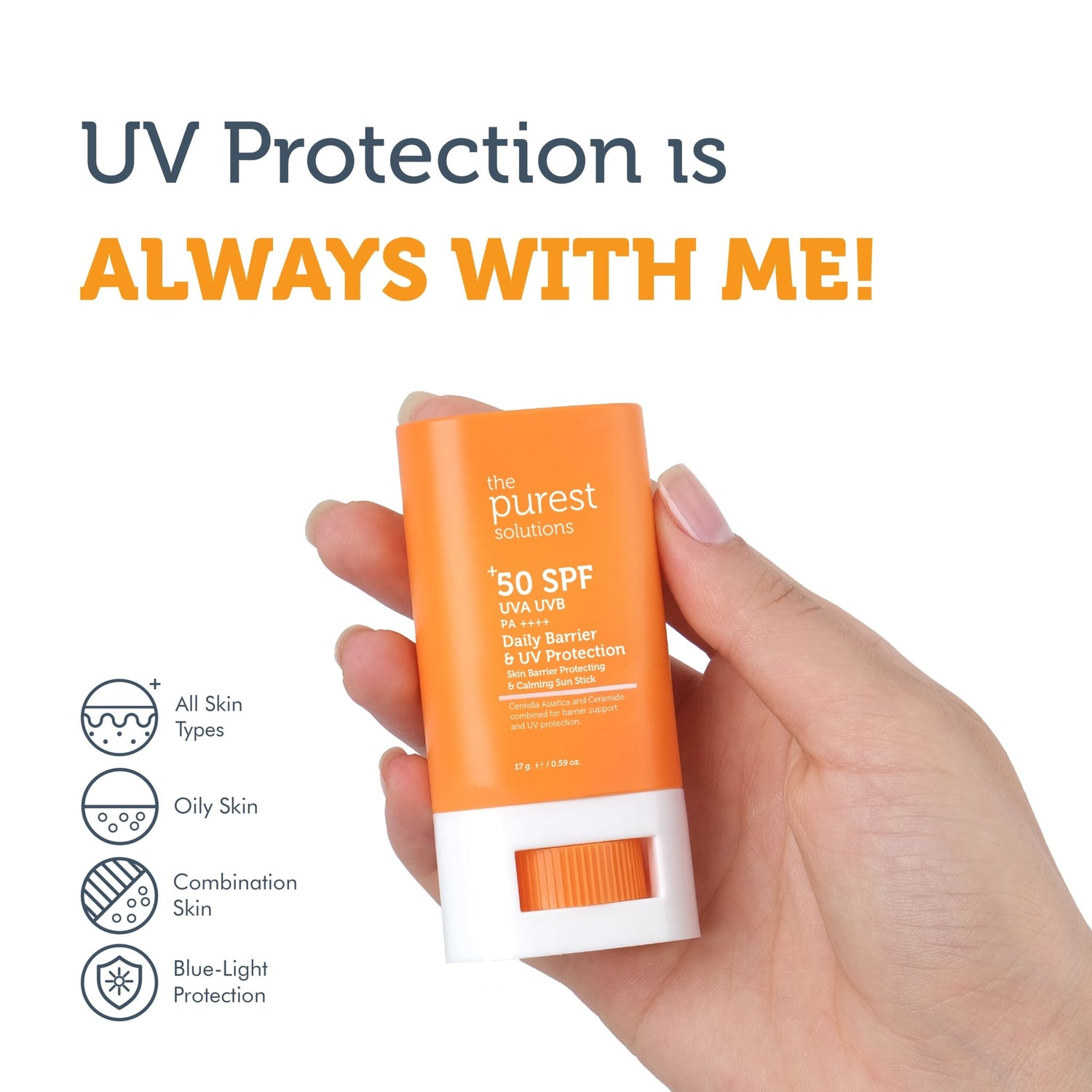 Daily Barrier Protection Sunstick 50+ SPF - The Purest Solutions | Skincare that actually works