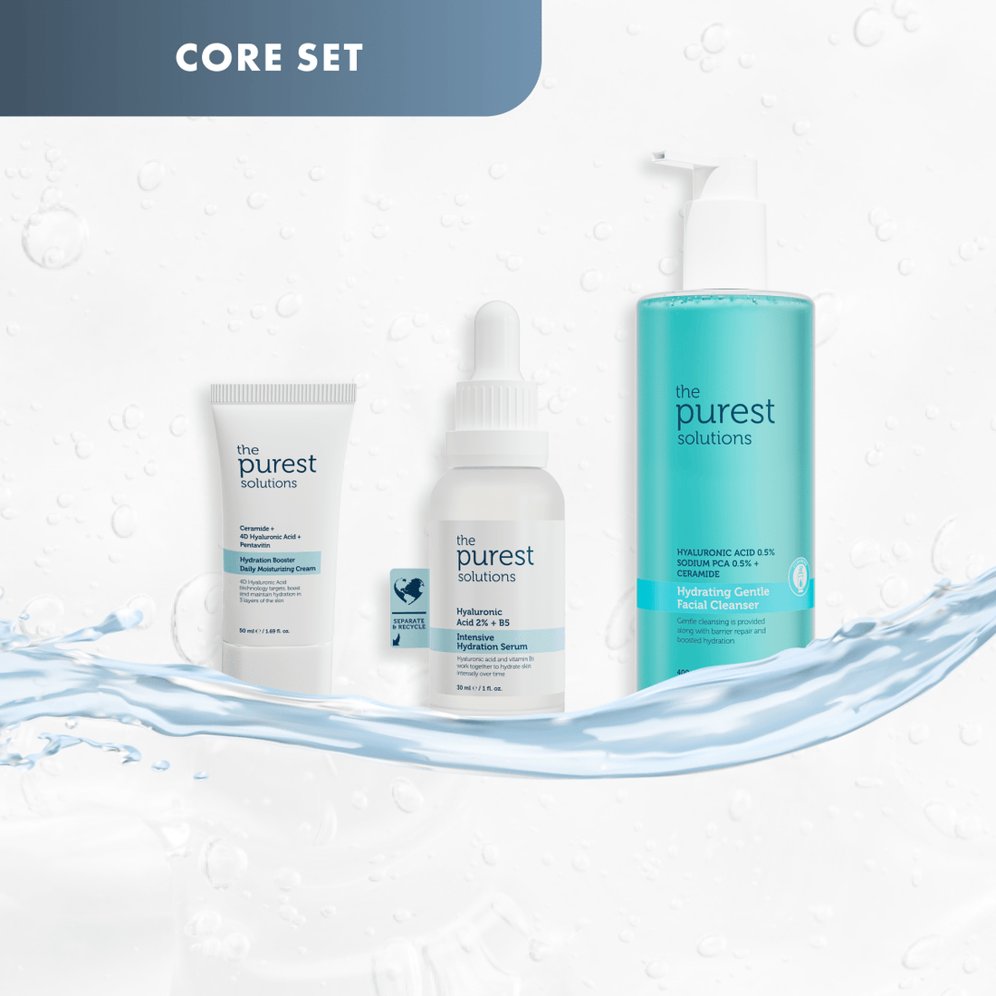 Deep Quench Kit: 3 - Step Relief for Tight, Thirsty Skin - The Purest Solutions | Skincare that actually works