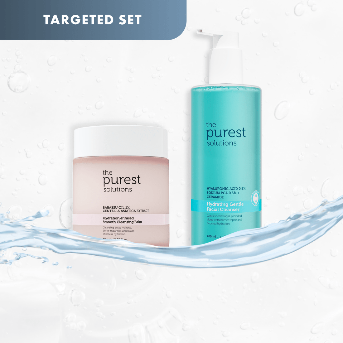Double Cleansing Set (Dry / Sensitive Skin): Hydrate, Soothe &amp; Sweep the Day Away - The Purest Solutions | Skincare that actually works