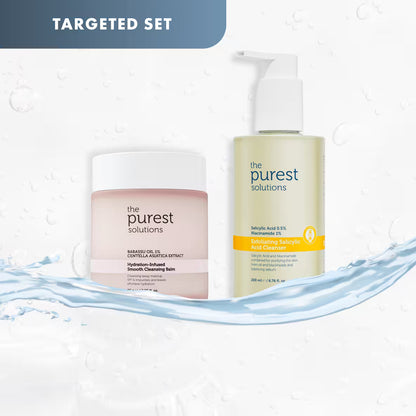 Double Cleansing Set (Oily / Combination Skin): Melt Makeup, Unclog Pores, Prevent Breakouts