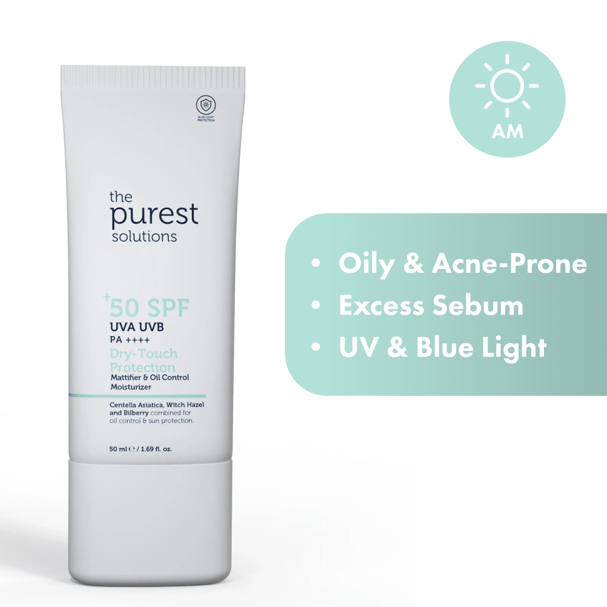 Dry - Touch Protection Mattifier &amp; Oil Control Moisturizer for Oily Skin 50+ SPF - The Purest Solutions | Skincare that actually works