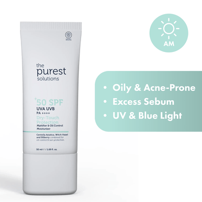 Dry - Touch Protection Mattifier &amp; Oil Control Moisturizer for Oily Skin 50+ SPF - The Purest Solutions | Skincare that actually works