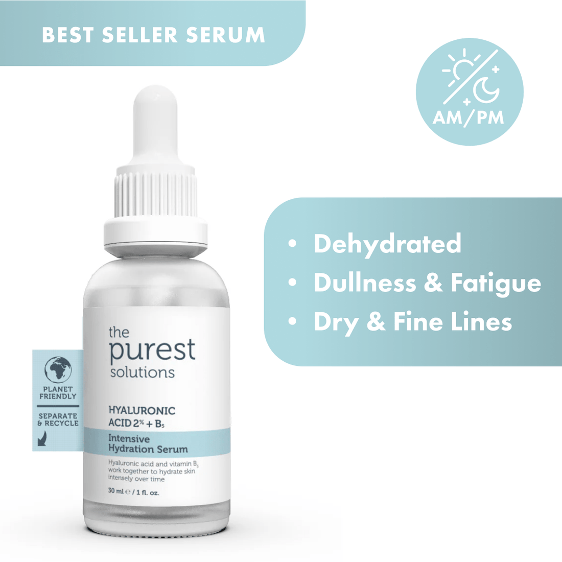 Hyaluronic Acid 2% + B5 Intensive Hydration Serum - The Purest Solutions | Skincare that actually works