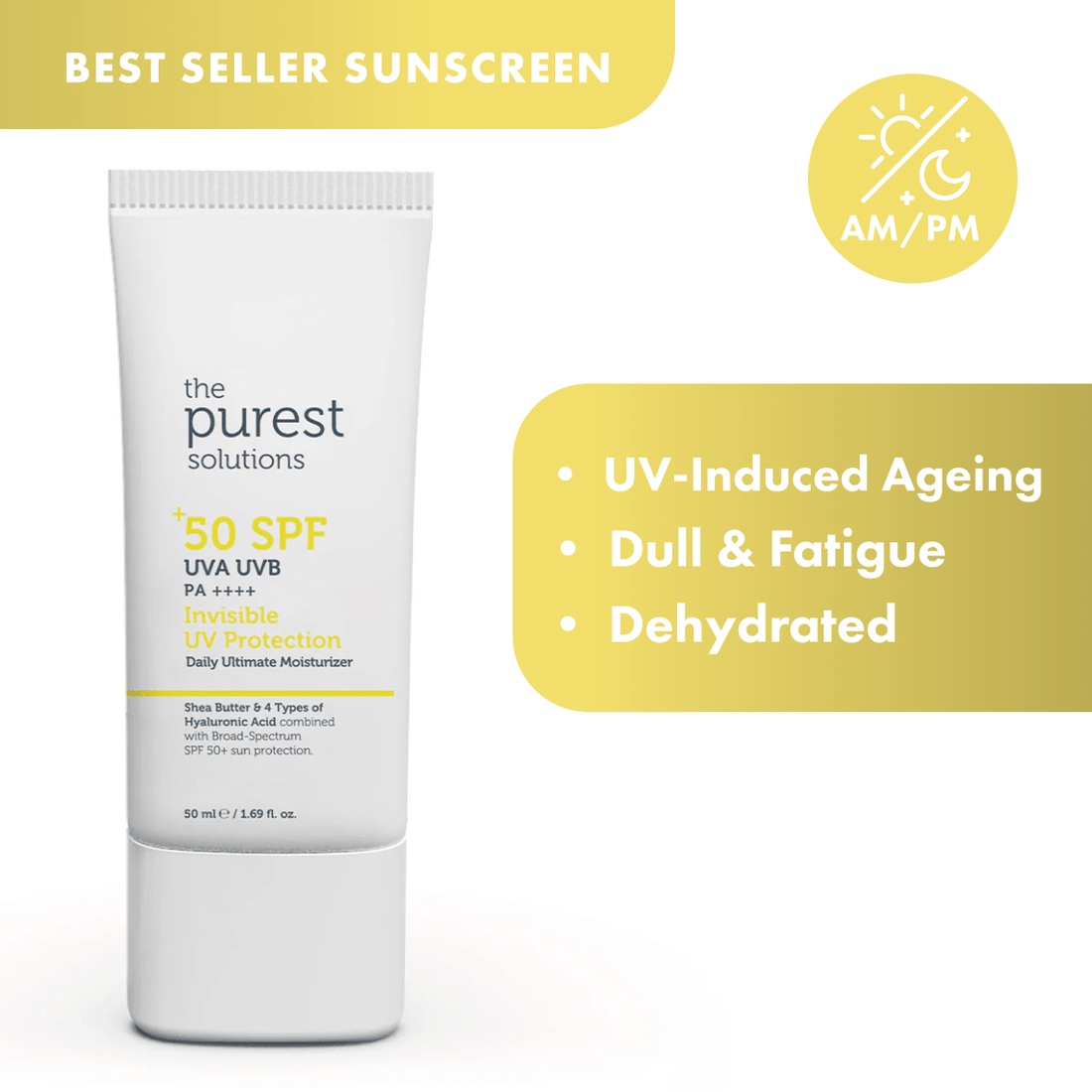Invisible UV Protection Daily Intensive Moisturizer 50+ SPF - The Purest Solutions | Skincare that actually works