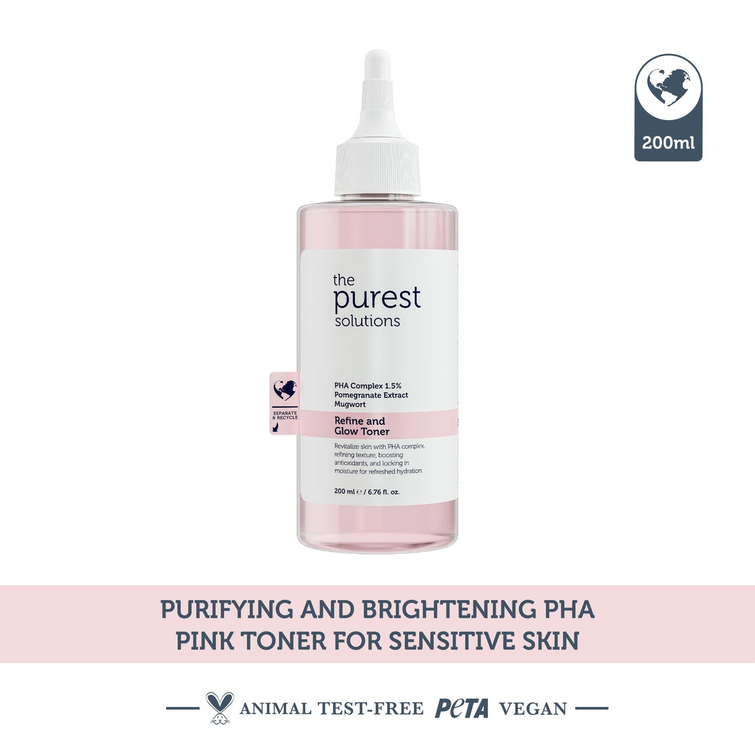 Refine and Glow PHA Complex Toner 1.5% + Pomegranate Extract - The Purest Solutions | Skincare that actually works